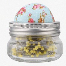 SewPin Delight: 200PCS Ball Head Pins with Glass Bottle &amp; Pin Cushion Lid - Perf - £21.36 GBP