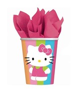 Hello Kitty Flower Stripes 9 oz Paper Cups 8 Per Package Birthday Party ... - $7.38 CAD