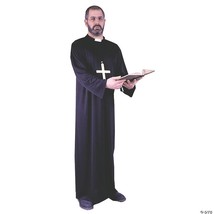 Priest Costume Adult Men Catholic Religious Clergyman Holy Robe Hallowee... - $48.99
