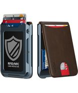 RFID Blocking Slim Leather Metal Minimalist Wallets (Carbon Fiber) - $29.00