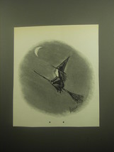 1959 Cartoon by Robert Kraus - Witch on Broomstick - £11.87 GBP