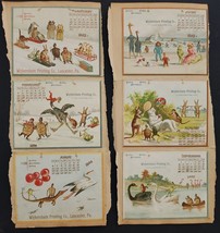 1892 Antique Anthropomorphic Calendar Lancaster Pa Wickersham Printing Animals - £138.82 GBP
