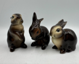 Vintage Goebel West Germany Bunnies Rabbits Figurines Brown Set Of 3 3&quot; - $43.53
