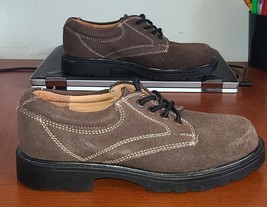 JR KIX Shoes Women&#39;s Size 7W  Suede Brown Sneakers Lace-Up Slightly dist... - $21.11