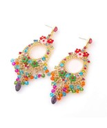 Fashion Bohemian Hoop Earrings - Multicolor - £10.22 GBP