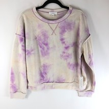 Kirious Womens Sweatshirt Tie Dye Crew Neck Long Sleeve Purple Ivory Size M - £9.85 GBP