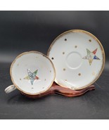 Vintage Masonic Order Of The Eastern Star Espresso Coffee Tea Cup Saucer... - $225.99 MXN
