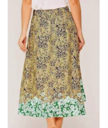 New GIGIO Size S M L floral cottage core elastic waist faux wrap midi skirt - $27.74 CAD