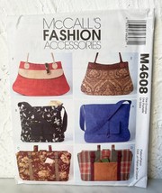 McCall&#39;s Fashion Accessories Handbag Purse Totes Lined Bags Sewing Pattern M4608 - £7.55 GBP