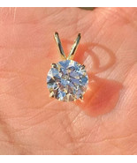 Solitaire Pendant Lab Grown 5 Cts IGI Certified Diamond Necklace 14k Yel... - €433,67 EUR+