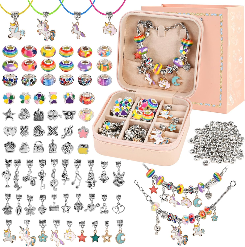 Charm Bracelet Making Kit for Girls Ages 3-12 | 165 Pcs Jewelry Making Kit Suppl Item image 10