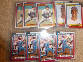 Lot of 9 1990 Topps Debut Baseball Stars Gonzalez Grissom and Vizquel RCs - $17.82