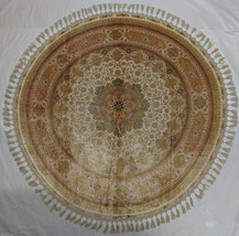 White Round 5 x 5 feet Oriental Rug 400 Knots Per Square Inch High End Art work - £2,091.78 GBP