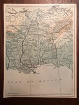 Vintage Color US SOUTH SOUTHERN STATES  Print Plate 6.5&quot; x 8.5&quot; Unframed - $14.25