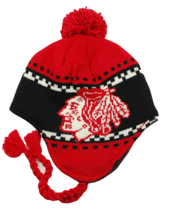 Chicago Blachawks Reebok KRO2Z NHL Big Logo Hockey Pom Knit Hat/Beanie/Chullo - £14.91 GBP