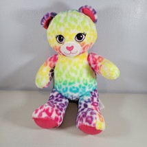 Build A Bear Plush Rainbow Bear with Cheetah Leopard Pattern Colors 17” Stuffed - £11.07 GBP