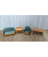 Sylvanian Families sofa couch chair green + Seaside Cruiser table anchor... - £15.56 GBP