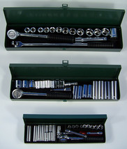 60pc Professional CR-V METRIC SOCKET SET 1/4 3/8 and 1/2" Drive with Metal Cases - $129.99