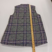 d & Co. Denim + Company RN#81890 Women's Gray Plaid Full Zip Vest Size Small  image 8
