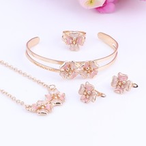 Baby Kids Children Girl Jewelry Sets Gold Color Cute Flower Pendant Neck... - $20.21