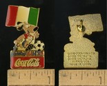 VINTAGE FIFA USA WORLD CUP SOCCER 1994 MASCOT &amp; COCA-COLA ITALY PIN - $4.95
