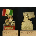 VINTAGE FIFA USA WORLD CUP SOCCER 1994 MASCOT &amp; COCA-COLA ITALY PIN - $6.79 CAD