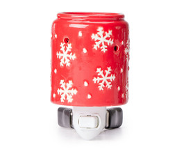 NEW Electric Wax Warmer Ceramic Snowflake red &amp; white home fragrance appliance - £11.90 GBP