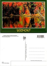 Vermont Fall Autumn Tree Leaves Reflection in Pond Vintage Postcard - £7.51 GBP