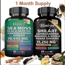 Sea Moss &amp; Shilajit Black Seed Oil Ashwagandha Ginger Etc Fast Free Ship... - $19.89