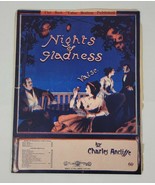 Vintage Nights Of Gladness Valse Charles Ancliffe 1912 Piano Sheet Music... - £12.46 GBP