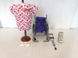 American Girl Doll Hospital Floral Butterfly Heart Socks Ribbon + Wheelc... - $17.84