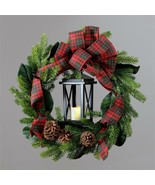 Pine Wreath with Led lantern - 25 inch - $85.07 CAD