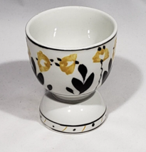 Adderley ADD20 Double Egg Cup Hand Painted Yellow Flower 3.25&quot; England - £10.34 GBP