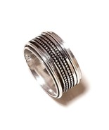 Meditation Spinner 925 Silver Overlay Handmade Artisan Crafted Band Ring... - $12.24 CAD