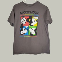 Mickey Mouse Mens Shirt Large Short Sleeve Gray Casual Cartoon - $12.98