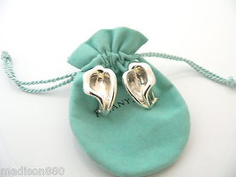 Tiffany & Co Silver Peretti Nature Flower Calla Lily Clip On Earrings Gift Pouch - $368.00