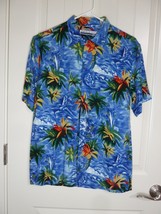 Presence 100% Rayon Mens XL Hawaiian Island Short Sleeve Shirt Aloha Floral - £15.48 GBP