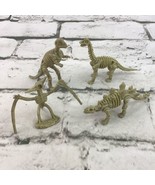 Dinosaur Skeleton Figures Lot Of 4 Jurassic Cake Topper Toys Educational... - £11.67 GBP