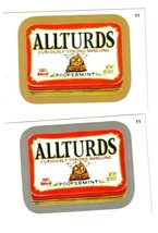 2014 Wacky Packages Series 1 &quot;ALLTURDS&quot; #11 Gold &amp; Silver Sticker Cards BOTH!! - £7.57 GBP