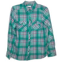 Croft &amp; Barrow Womens Size S Flannel Shirt Collared Pockets Plaid Long S... - £10.17 GBP