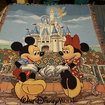 Walt Disney World Knit Throw Blanket  Mickey Minnie Mouse 46x53 - $29.02