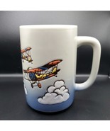 Otagiri Japan Biplane Vintage Coffee Mug Gray Hand Painted Airplanes and... - $29.83 CAD