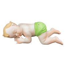 Vintage Sleeping Bisque Baby Green Diaper 5.5&quot; Marked 6793C - $29.69