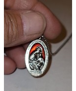 Vintage Catholic Red Enamel St Anthony Religious Medal - $9.49