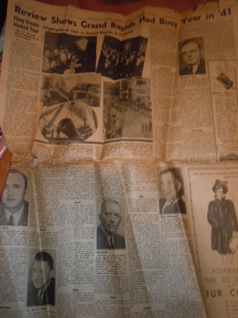 Vintage Grand Rapids Herald MI December 1941 Busy Year - $3.99