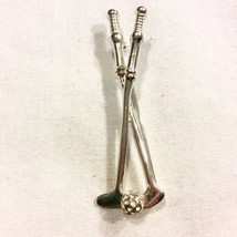 Mexico Taxco Sterling Silver Golf Clubs Pin Lapel Brooch - £40.99 GBP