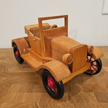 VTG Handmade Model T Ford - Wood Model Car - Wheels Spin 10” Artist Signed - £28.01 GBP