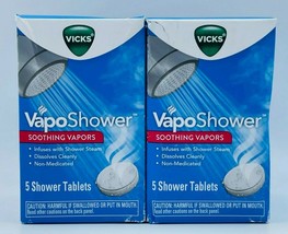 2 x Vicks VapoShower Soothing Vapors 5 Shower Tablets Each Free Shipping - £26.06 GBP