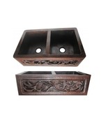 Mexican Copper Apron Hand Handcrafted Sink 2 Bowls - Murillo - - $29,889.87 MXN