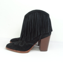Sam Edelman Benjie Fringe Suede Leather Ankle Boots Booties Rodeo Western 9.5 - £22.49 GBP
